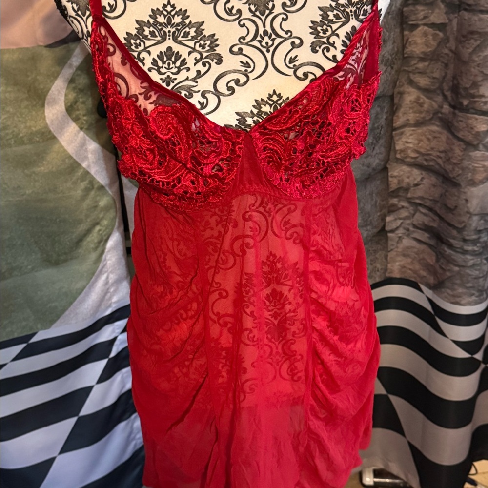 Cacique Red Lace Chemise